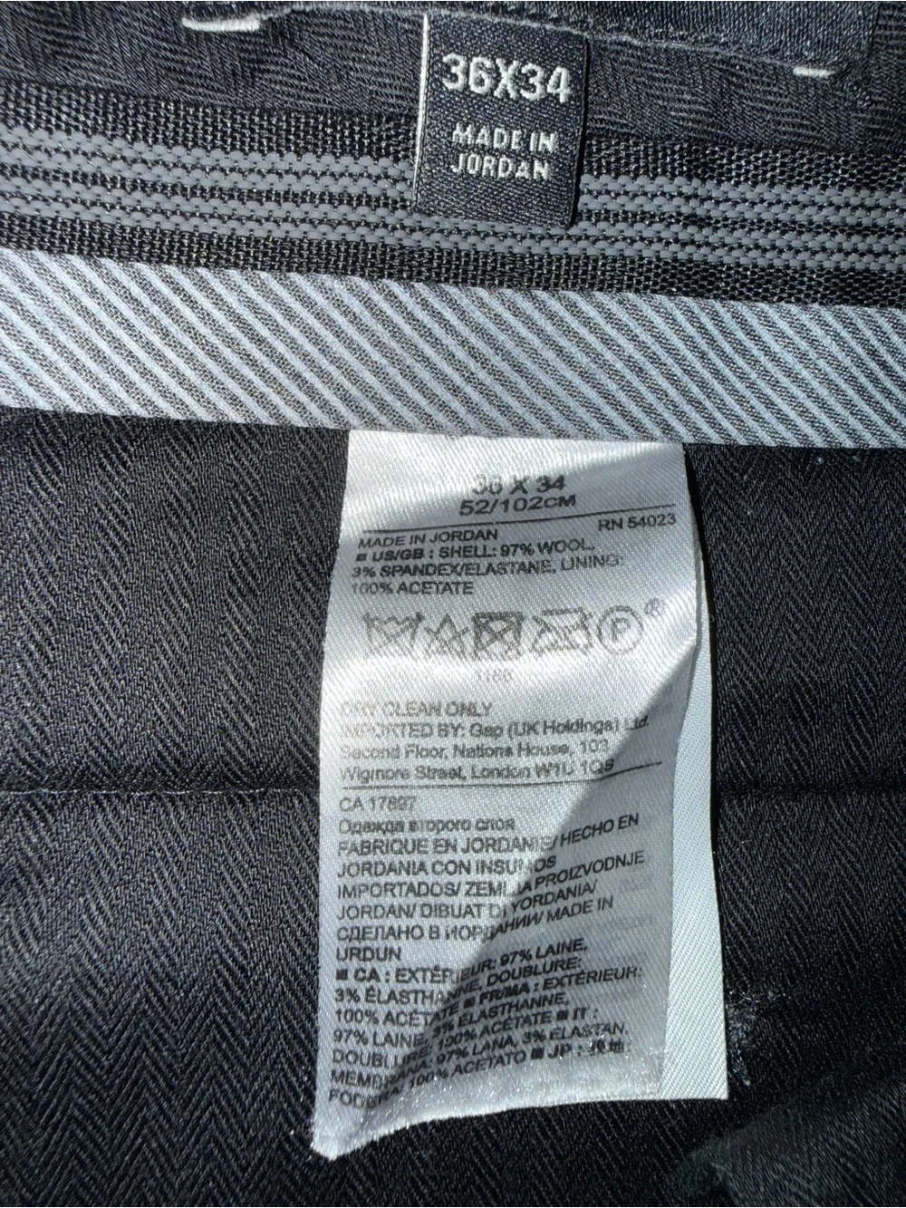 Banana Republic Men's Charcoal Slim Fit Wool Dress Pants 36x34 Straight Leg